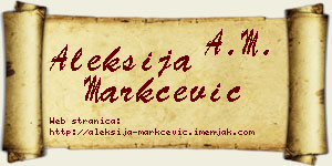 Aleksija Markčević vizit kartica